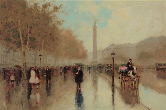 Appraisal: ANDRE GISSON American - Paris Street Scene oil on canvas