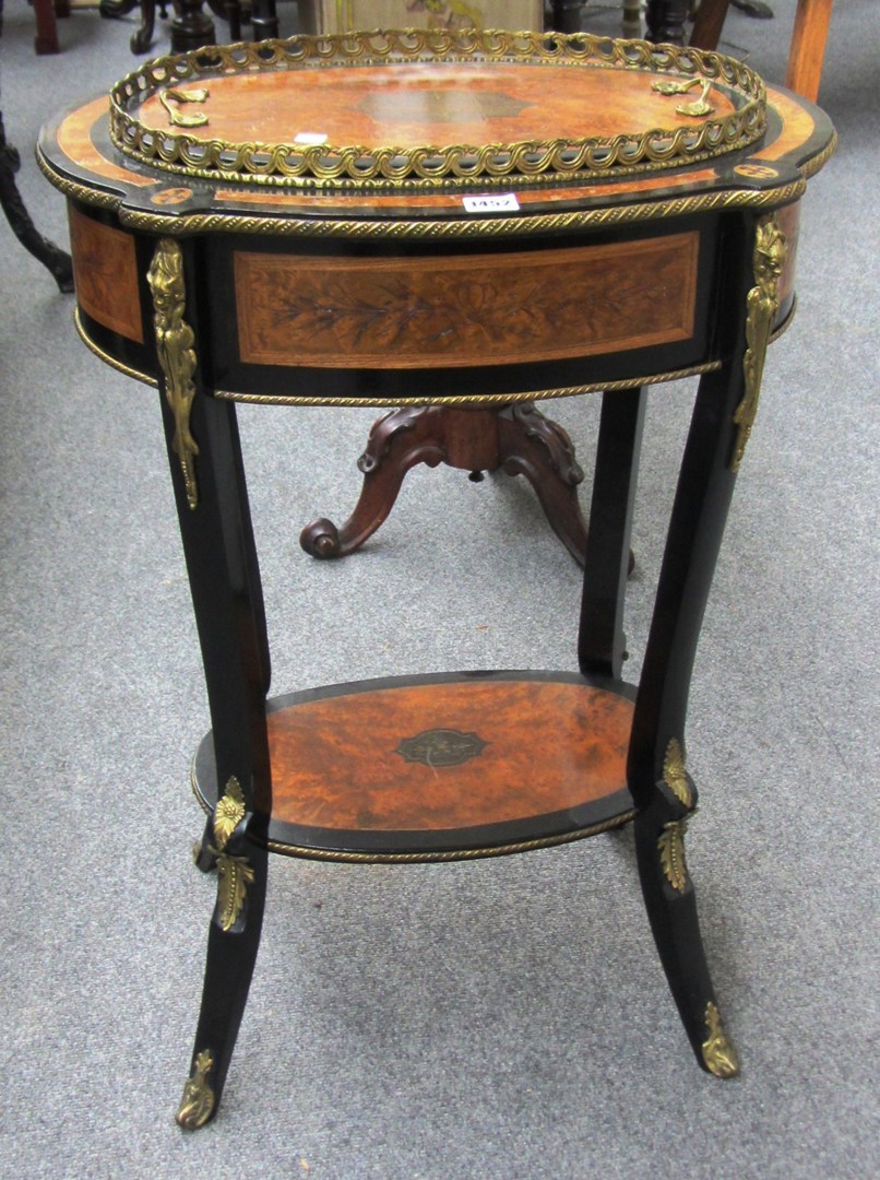 Appraisal: A th century French gilt metal mounted and ebonised amboyna