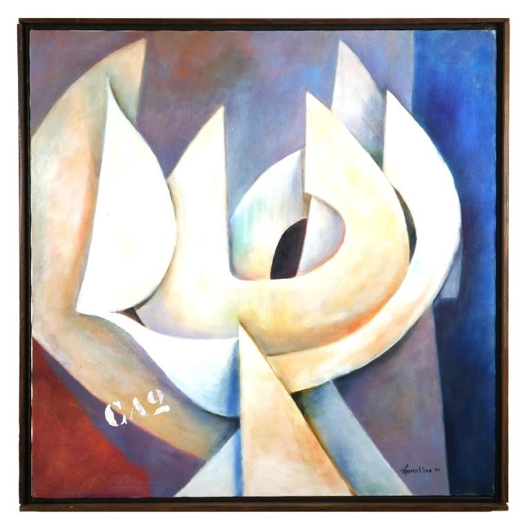 Appraisal: Oil on canvas abstract painting by Frank Carmelitano Spanish-American -