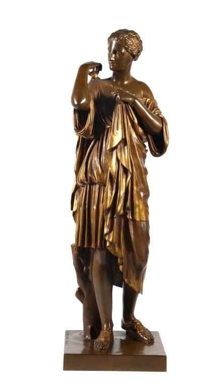 Appraisal: Bronze reduction of the statue of Artemis by Praxiteles Signed