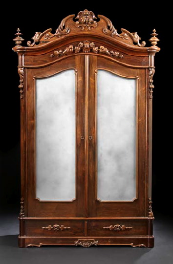 Appraisal: American Rococo Revival Rosewood Armoire third quarter th century the