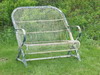 Appraisal: GARDEN BENCH - Circa double wide metal garden bench square