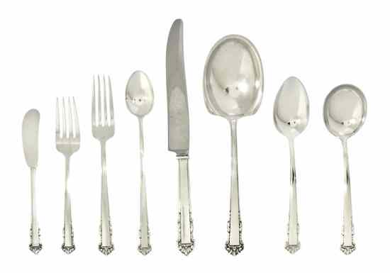 Appraisal: An American Sterling Silver Flatware Service Lunt comprising dinner knives