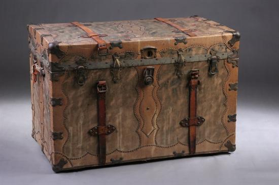 Appraisal: STEAMER TRUNK early th century Of rectangular form with applied