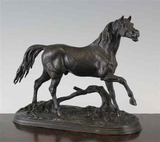 Appraisal: Jules Moigniez - a bronze study of a stallion on