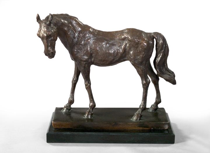 Appraisal: Follower of Edgar-Hilaire Degas French - a patinated bronze figure