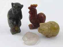 Appraisal: Three carved hardstone animals being a pig a monkey and