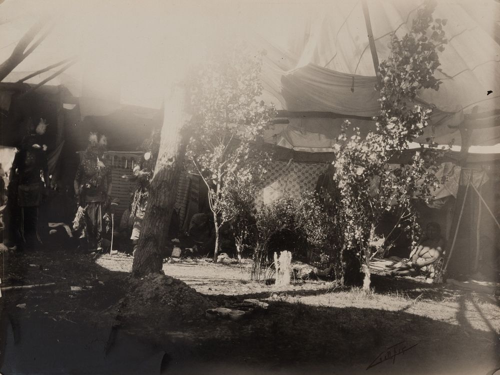 Appraisal: Edward Curtis Interior of Sun Dance Lodge - Cheyenne Edward