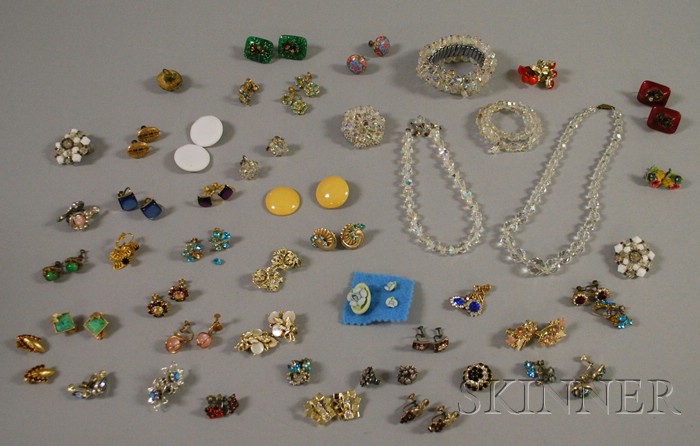 Appraisal: Small Group of Mostly Costume Earrings with additional assorted items