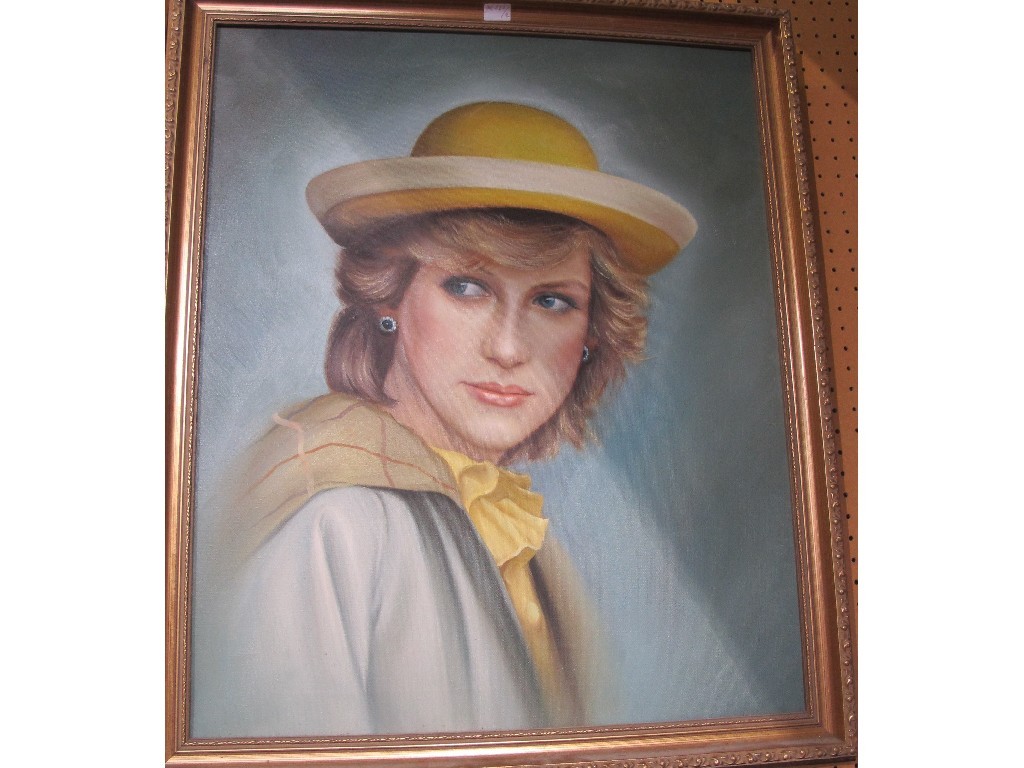 Appraisal: Oil on canvas 'Princess Diana'