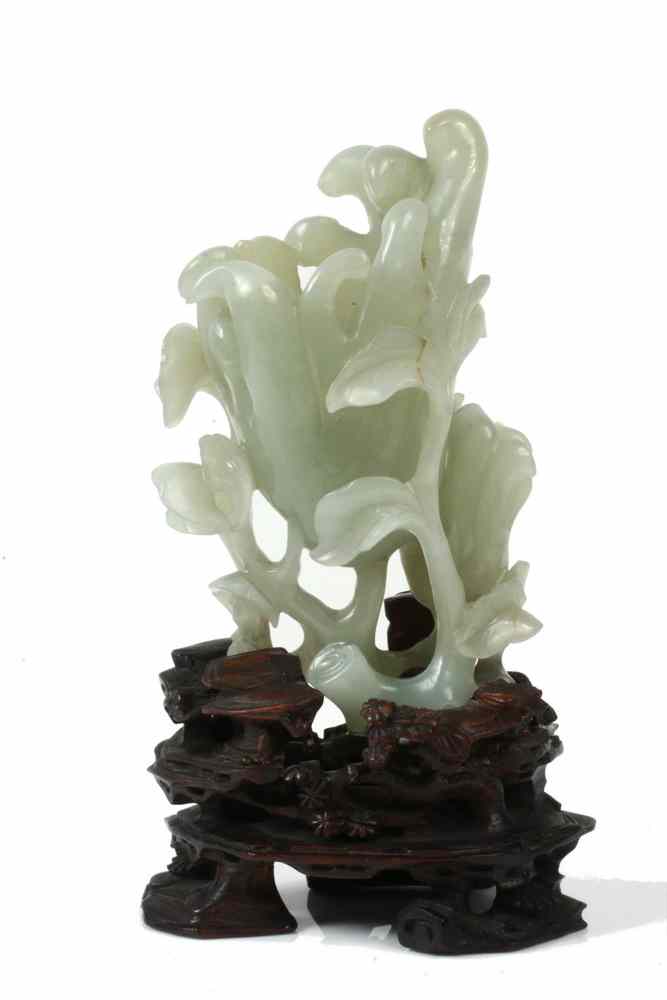 Appraisal: CHINESE JADE CARVING - th c Chinese Carved Celadon Citron