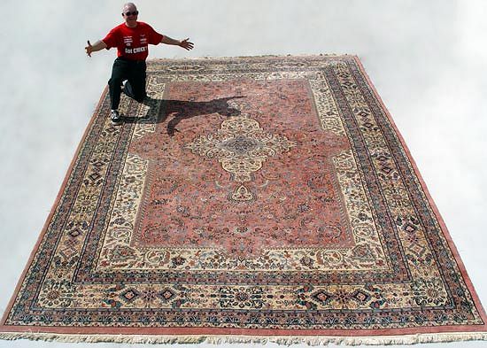 Appraisal: HAND TIED INDO PERSIAN CARPET Approx ' '' x '