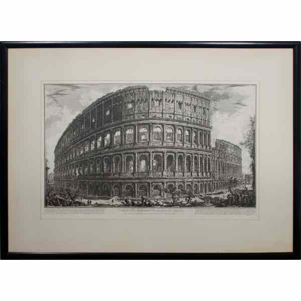 Appraisal: Francesco Piranesi Engraving The Colusseum Engraving on laid paper th