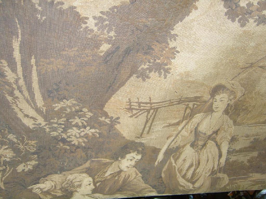 Appraisal: An early th century machine woven tapestry panel with Watteauesque