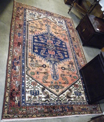 Appraisal: PERSIAN TRIBAL AREA RUG Hamadan villages region overall Herati floral