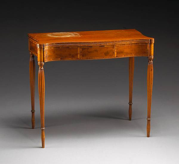 Appraisal: A Federal mahogany inlaid card table Massachusetts first quarter th