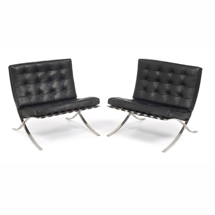 Appraisal: Ludwig Mies van der Rohe Barcelona chairs pair by Knoll