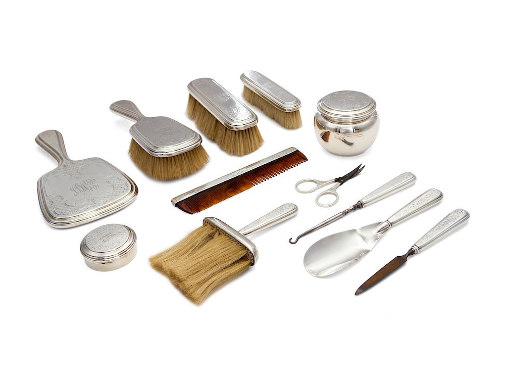 Appraisal: An American Silver Twelve-Piece Dresser Set An American Silver Twelve-Piece