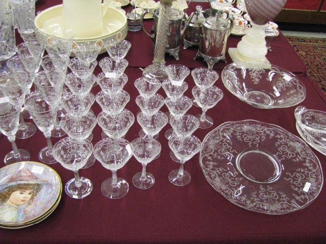 Appraisal: pcs Fostoria Romance Crystal Stemware includes water goblets tall champagnes