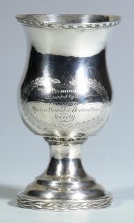 Appraisal: TN Agricultural Coin Silver Goblet Devon Farm Southern agricultural coin