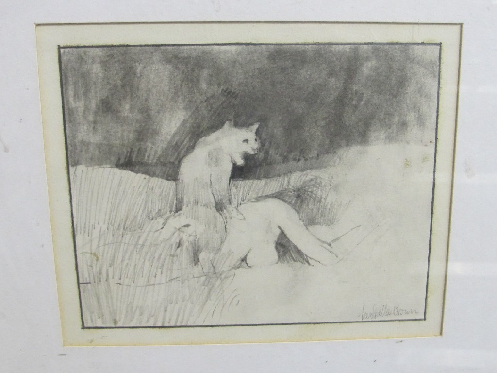 Appraisal: NEIL DALLAS BROWN Pencil and Charcoal 'Woman and Cat in