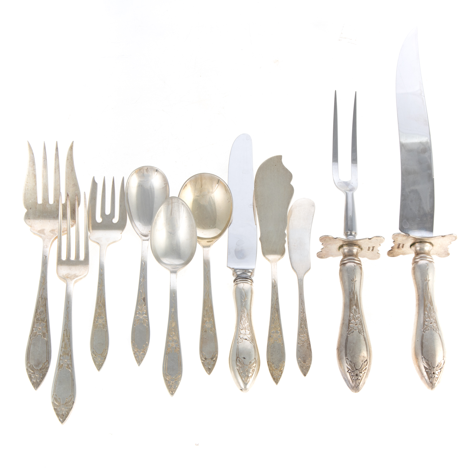 Appraisal: STIEFF STERLING LADY CLAIRE FLATWARE SERVICE Including twelve dinner knives