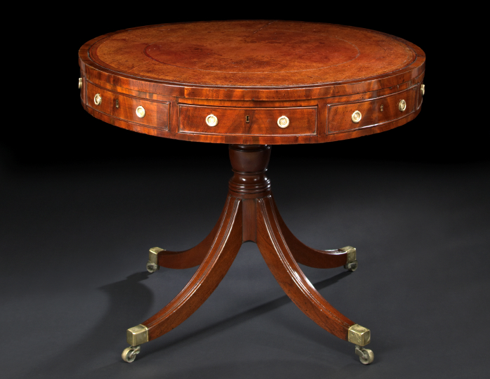 Appraisal: George III-Style Mahogany Drum Table late th early th century