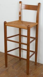 Appraisal: E A Clore Rush Seat Ladder Back Barstool E A