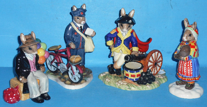 Appraisal: Royal Doulton Bunnykins Figures George Washington DB Balloon Man DB