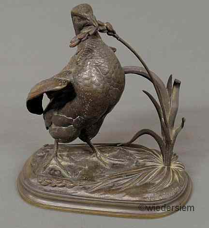 Appraisal: Moigniez Jules French - French bronze of a standing bird