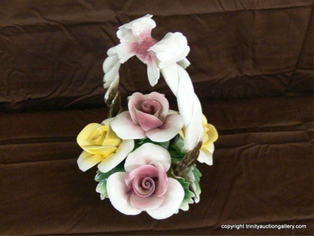 Appraisal: Nuova Capodimonte Ceramic Roses Basket - Beautiful Capodimonte ceramics looks