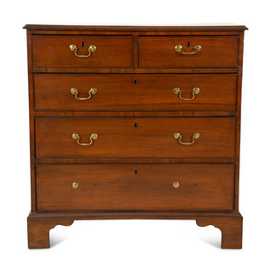 Appraisal: A George III Style Mahogany Chest of Drawers th th