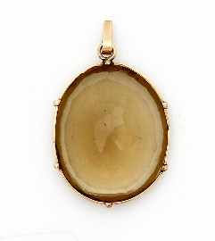 Appraisal: A vintage ct gold smokey quartz pendant approximately x mm