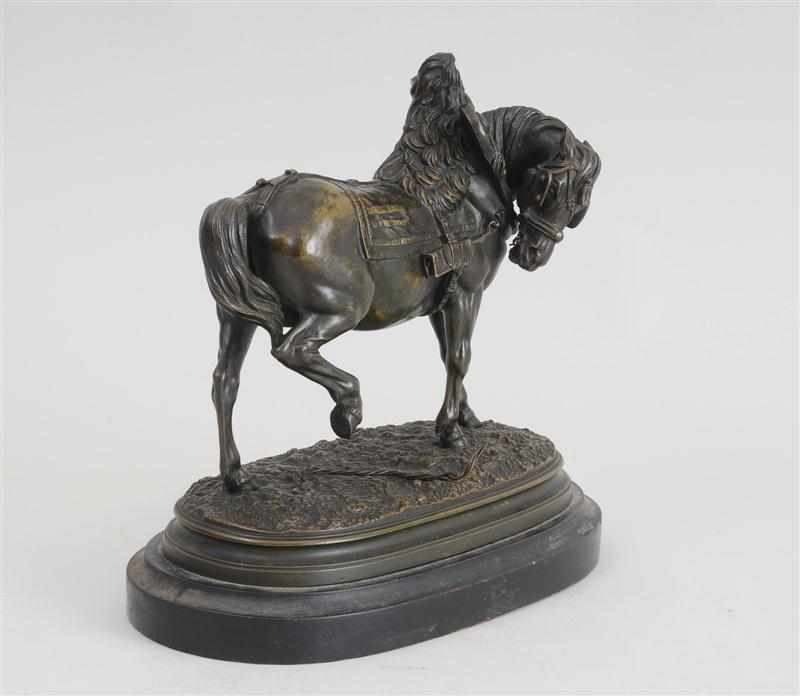 Appraisal: AFTER J F T GECHTER SADDLED HORSE Bronze signed in