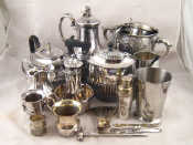 Appraisal: A quantity of silver plate including two teapots a coffee