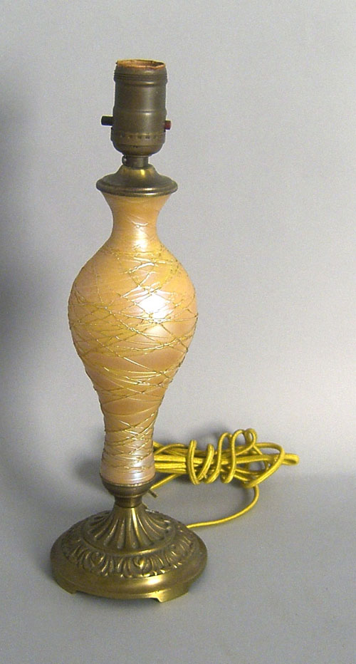 Appraisal: Durand art glass table lamp h