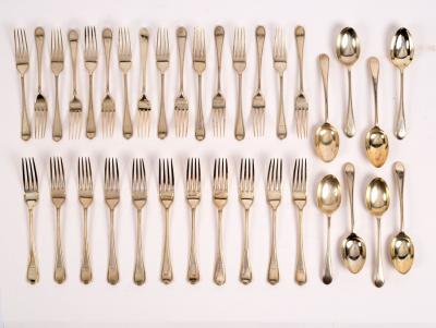 Appraisal: A part canteen of silver flatware Walker Hall Sheffield various