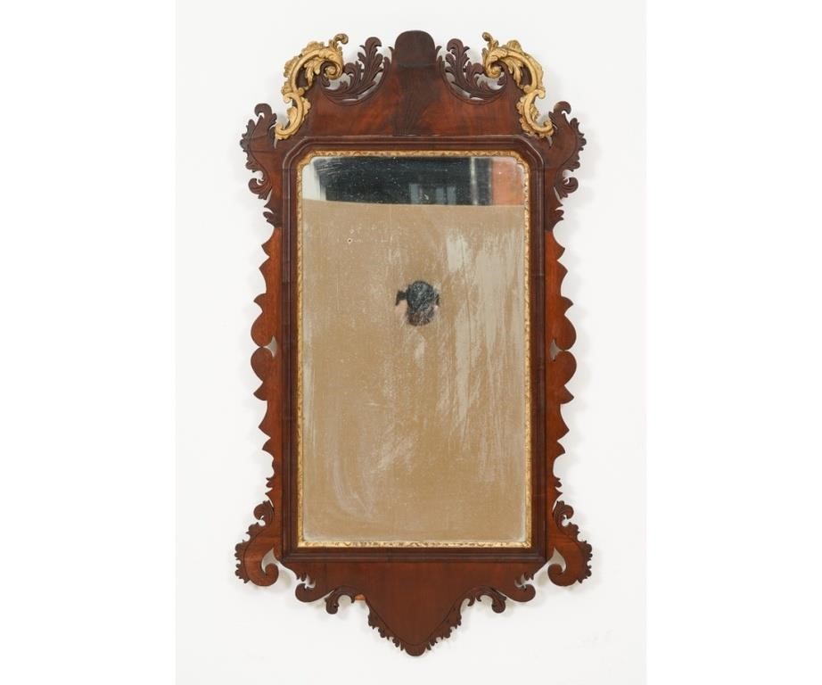 Appraisal: Chippendale mahogany mirror circa h x w Condition Gilt repainted