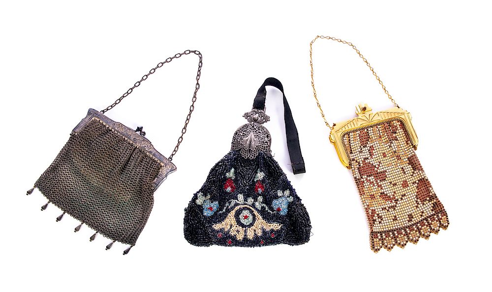 Appraisal: Fine Antique Beaded and Mesh Purses Good condition Please Email