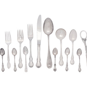 Appraisal: A Mixed Silver and Silver-Plate Flatware Service of various patterns