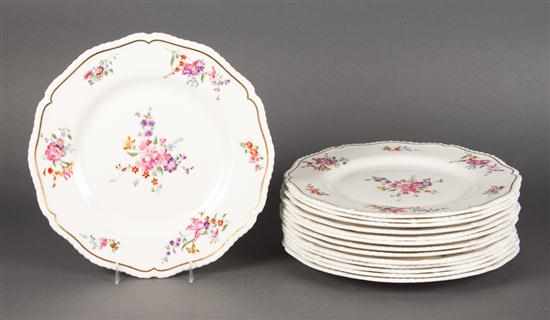 Appraisal: Set of Royal Worcester floral decorated china dinner plates in