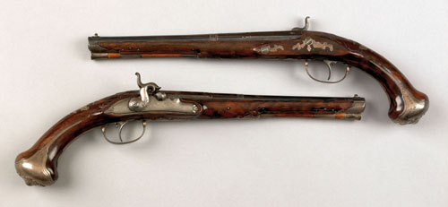 Appraisal: Continental cased pair of percussion dueling pistols early th c