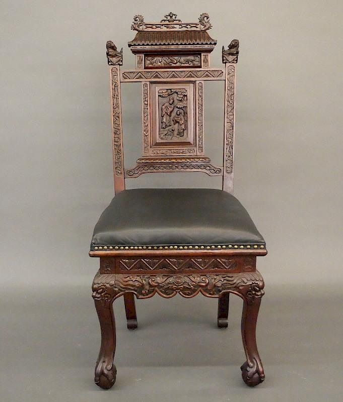 Appraisal: Chinese Export figural chair A turn of the century Chinese