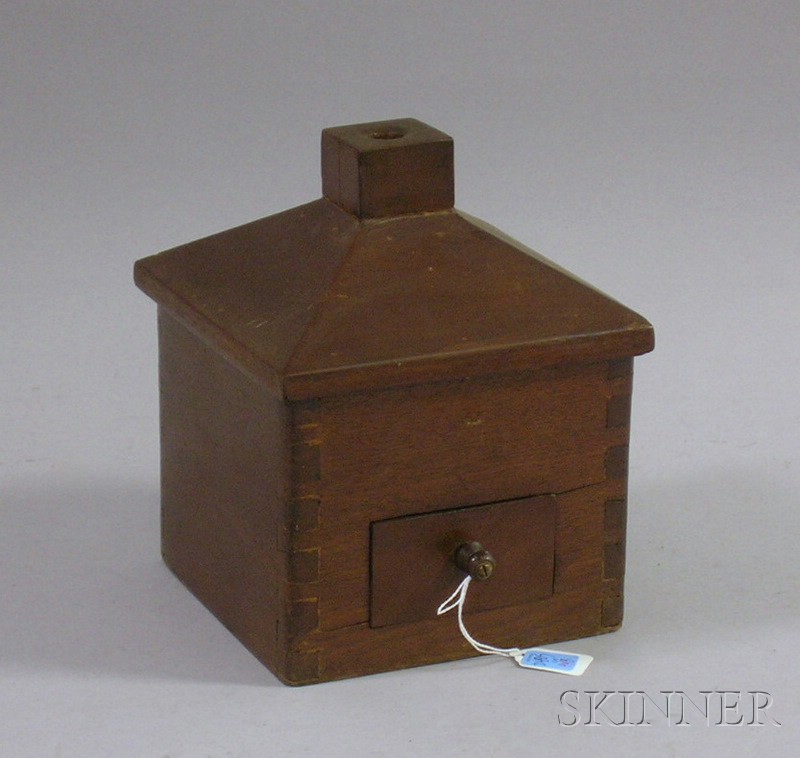 Appraisal: Wooden House-form Two-Drawer Voting Box ht wd in