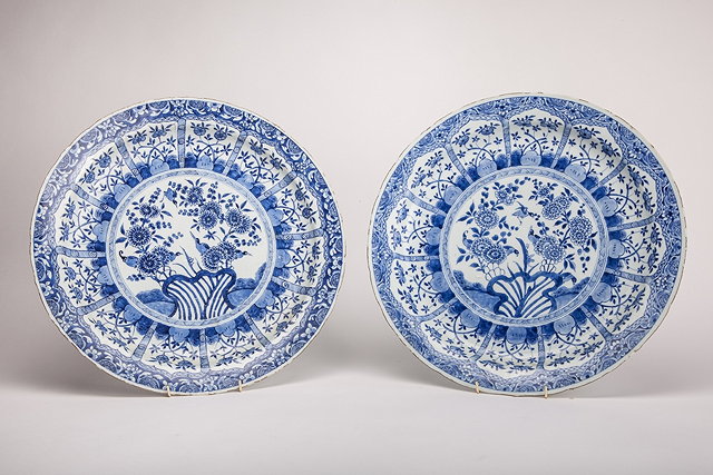 Appraisal: A CHINESE BLUE AND WHITE SAUCER DISH decorated with allover