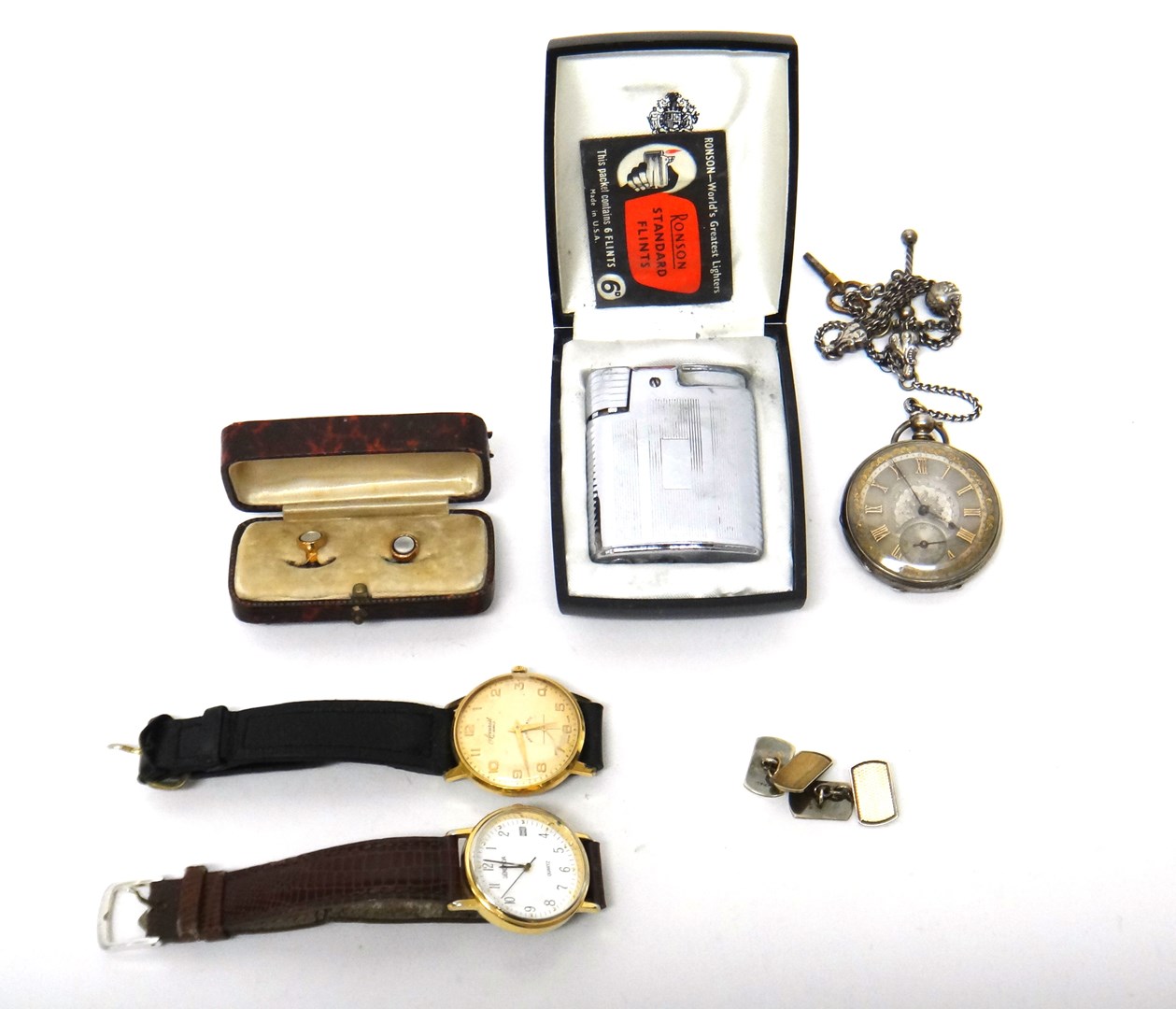 Appraisal: A lady's key wind openfaced fob watch with a key