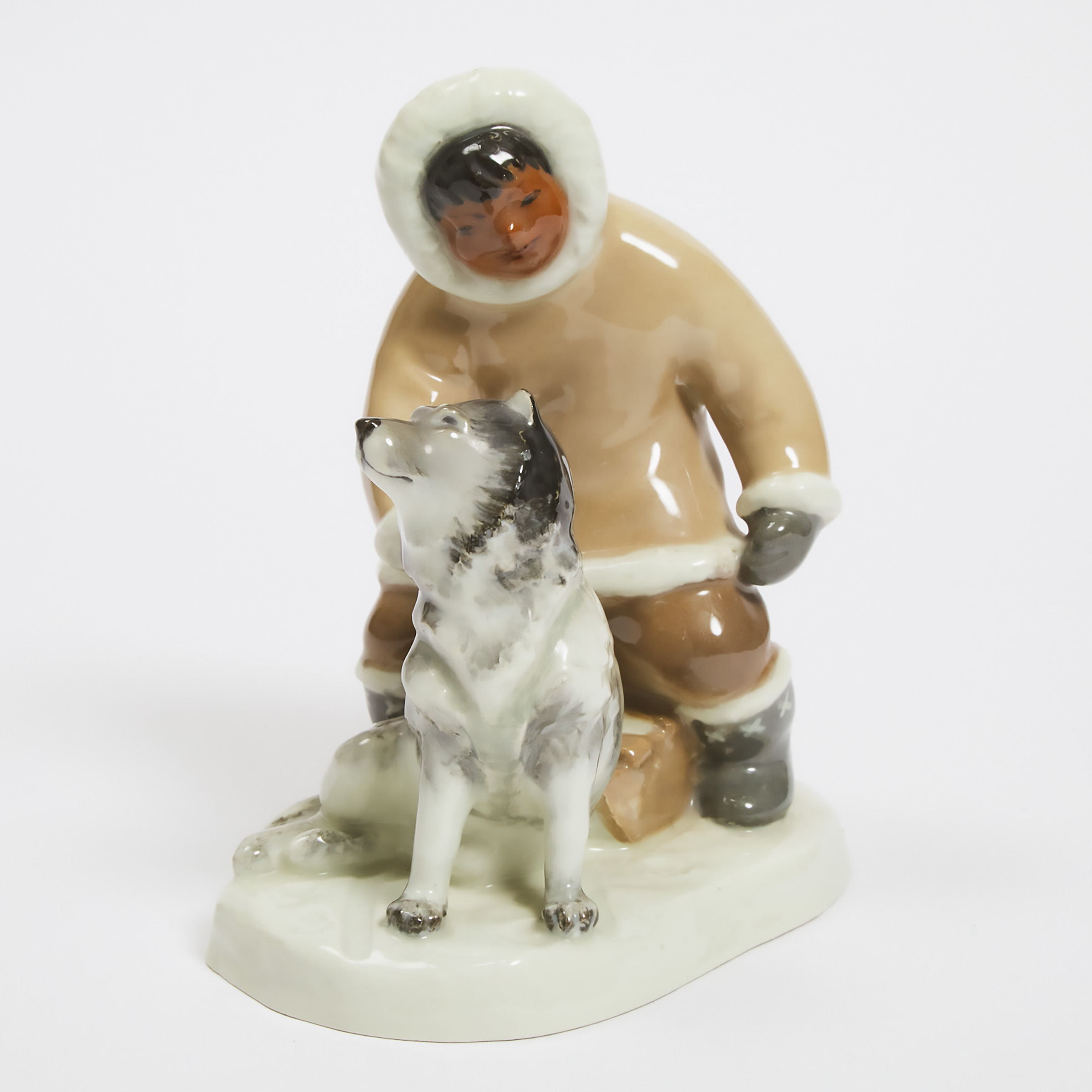 Appraisal: Leo Mol Porcelain Figure Group of an Inuk Boy with