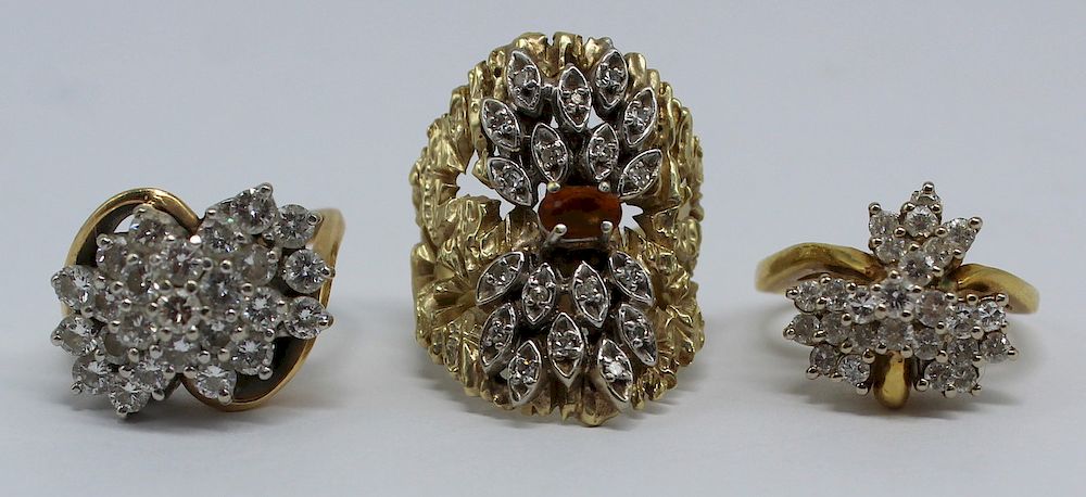 Appraisal: JEWELRY Gold Ring Grouping Inc Hammerman Bros Includes a Hammerman