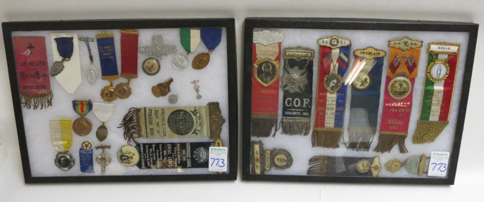 Appraisal: COLLECTION OF RELIGIOUS MEDALS PINS BADGES AND RIBBONS from various