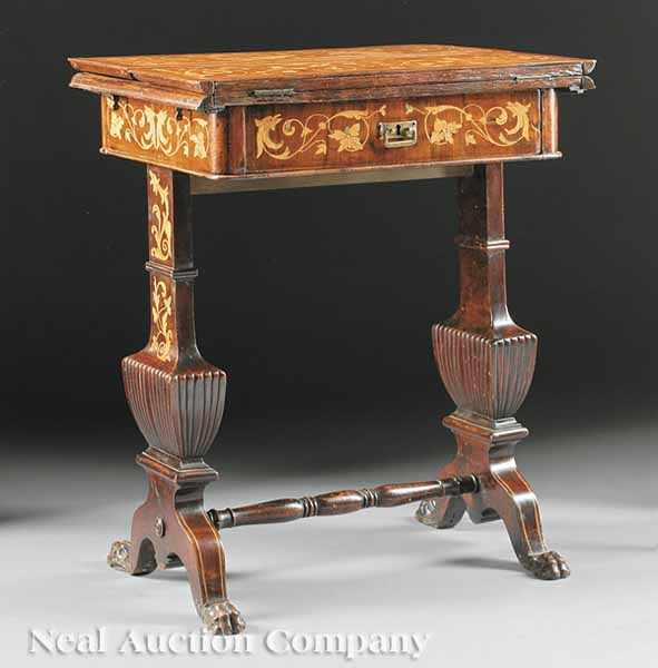 Appraisal: An Italian Marquetry and Walnut Games Table early th c